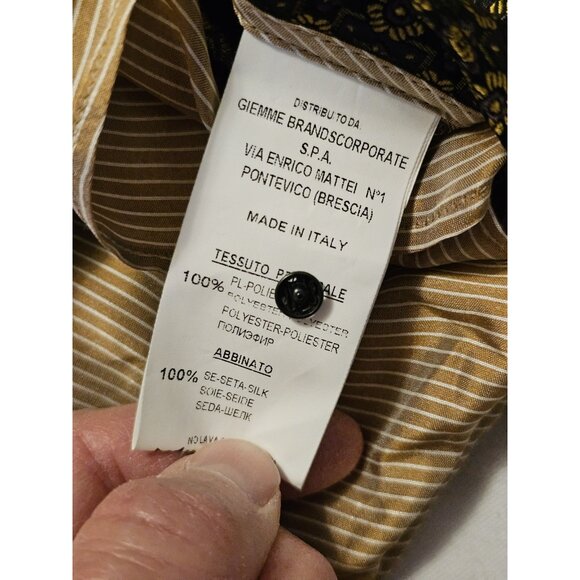 Le Sarte Pettegold Shimmery Gold Silk Blouse Made In Italy Boho NWT Size 44 - Picture 3 of 15